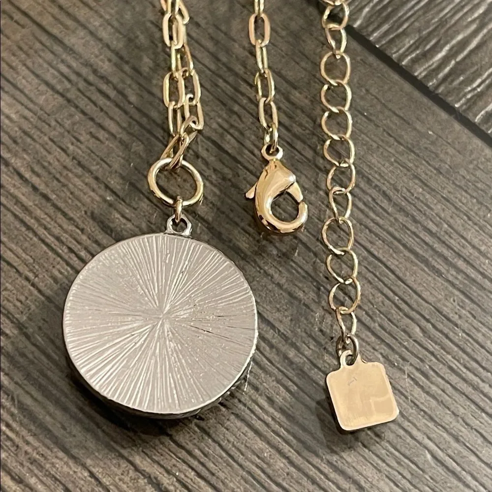 Park Lane Lennox Necklace Crystal Pave Round Pendant Necklace - Two-tone Jewelry